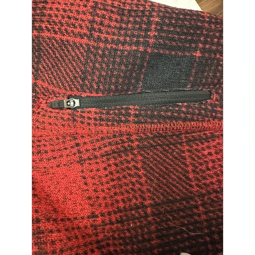 THE NORTH FACE Gordon Lyons Men's XL 1/4 Zip Fleece Pullover Sweater Red Plaid